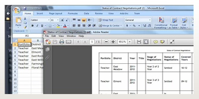 Export to Excel and PDF